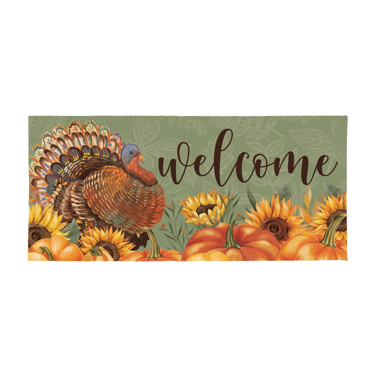 Grateful Gatherings Turkey Flocked Coir Sassafras Switch Mat