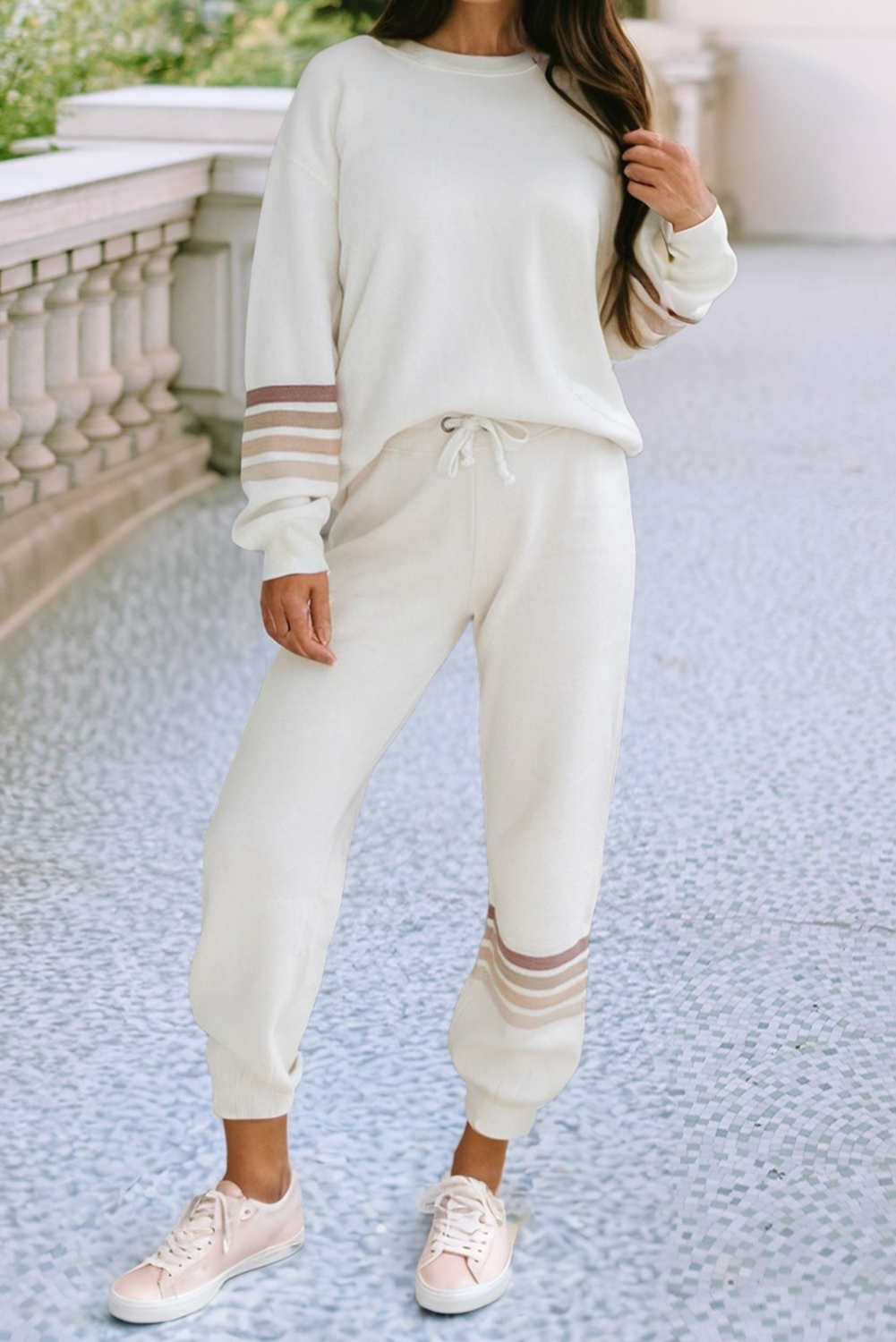 LDC Round Neck Pullover and Jogger Pants Active Outfit