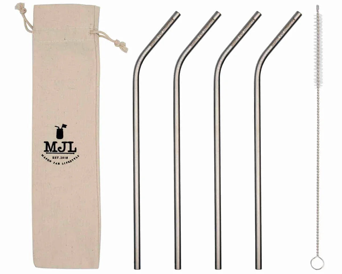 The Mason Jar Lifestyle 4‑Pack of Stainless Steel Straws