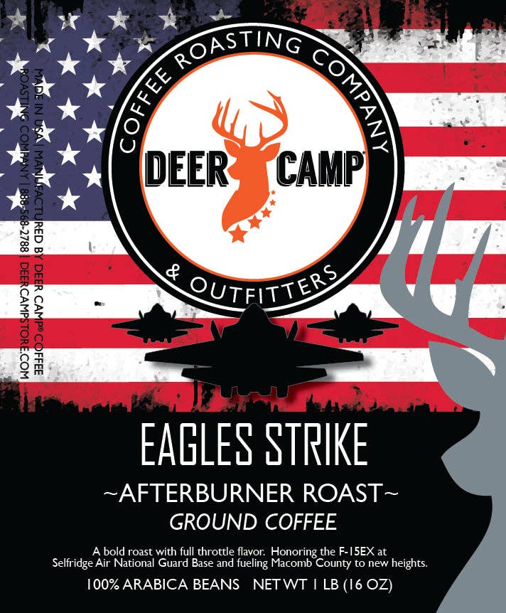 DEER CAMP® Coffee EAGLES STRIKE Afterburner Roast 1 lb.
