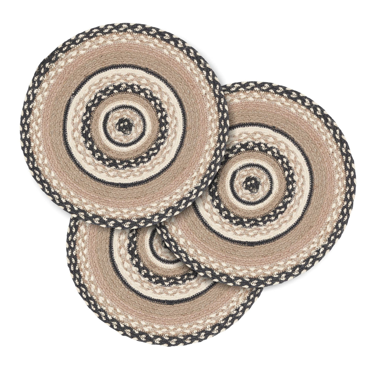 Sawyer Mill Charcoal Creme Jute Trivet 15 inch