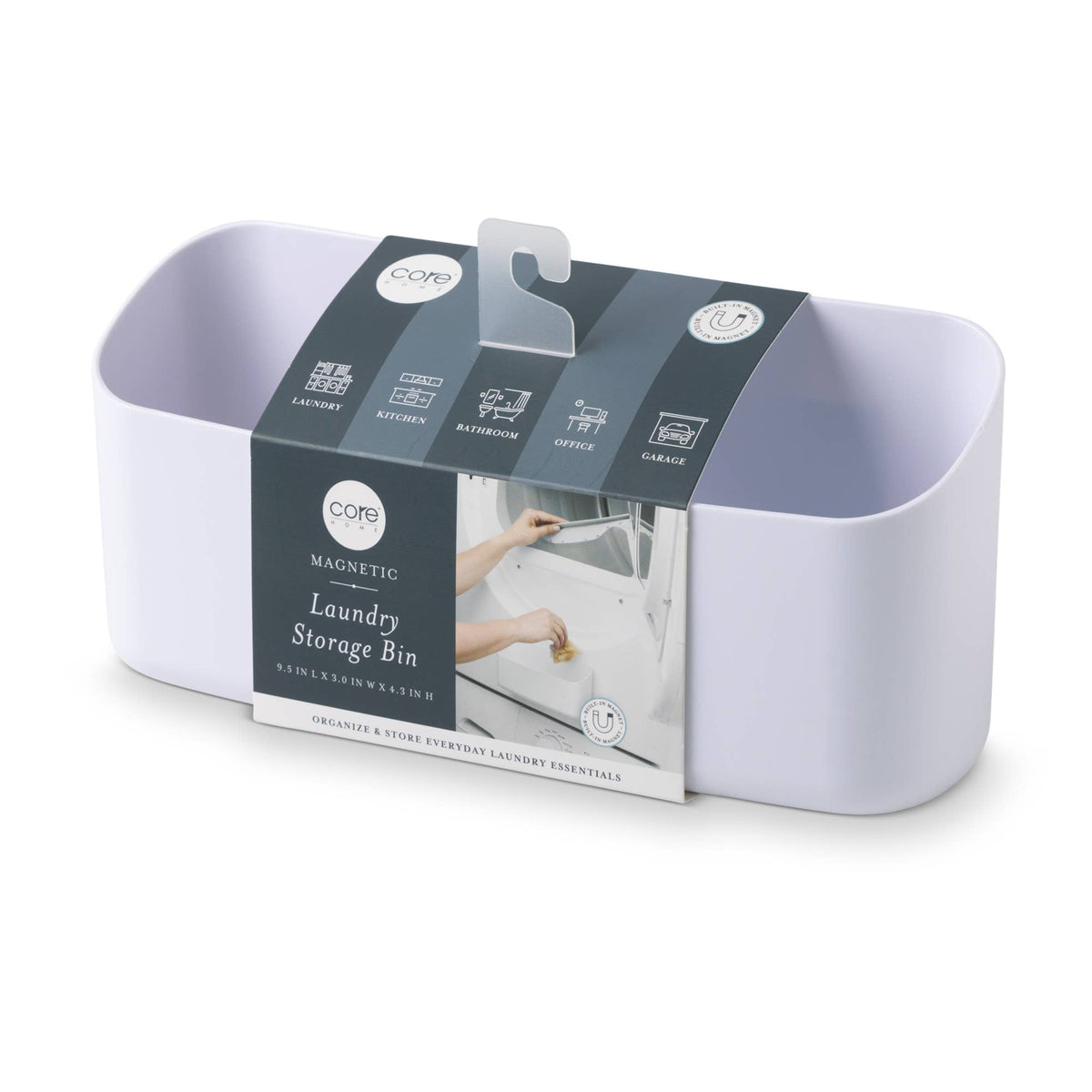 Small Magnetic Laundry Storage - White