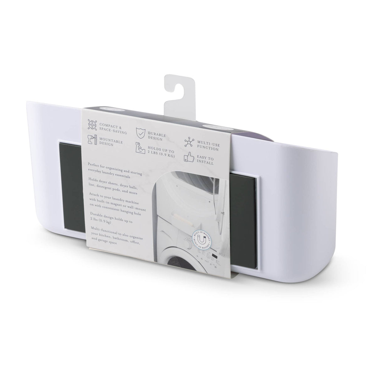 Small Magnetic Laundry Storage - White