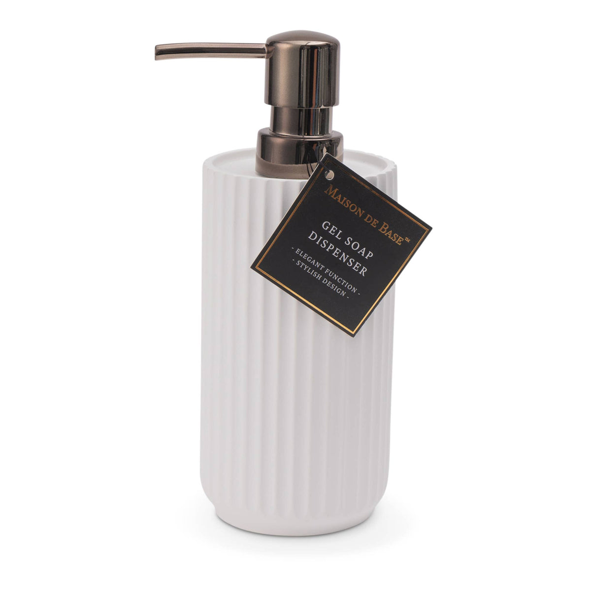 Diatomite White Ribbed Dispenser - Venice