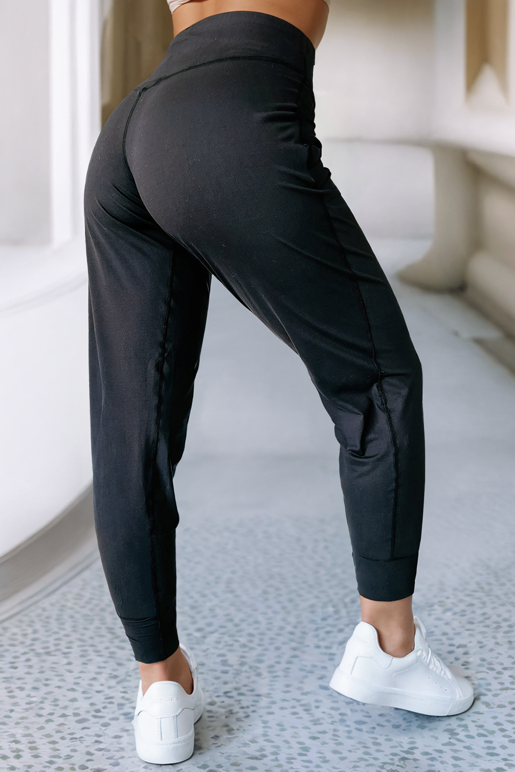 LDC Exposed Seam High Waist Pocketed Joggers