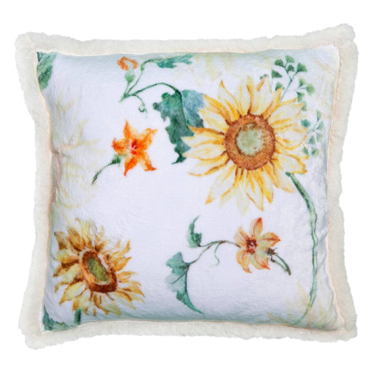 Sunflower Plush Sherpa Pillow