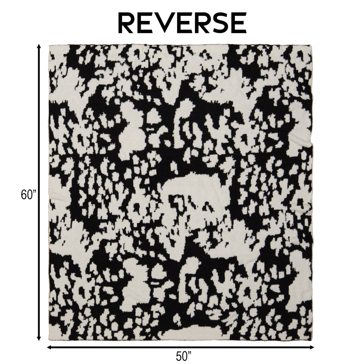 Wrangler Black & White Cowhide Stretchy Throw Blanket