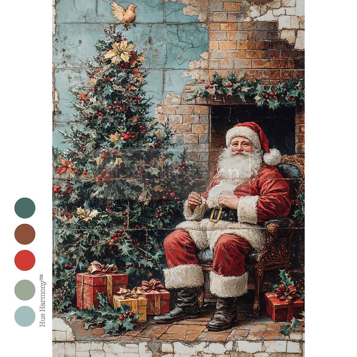 Cozy Claus Corner-A4 Decoupage