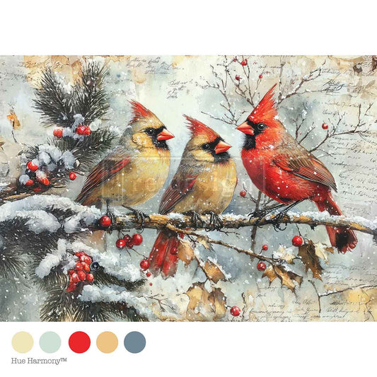 Crimson Noel- A4 Decoupage Fiber