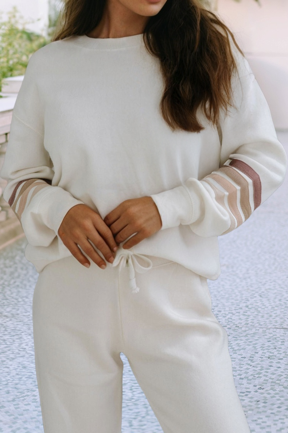 LDC Round Neck Pullover and Jogger Pants Active Outfit