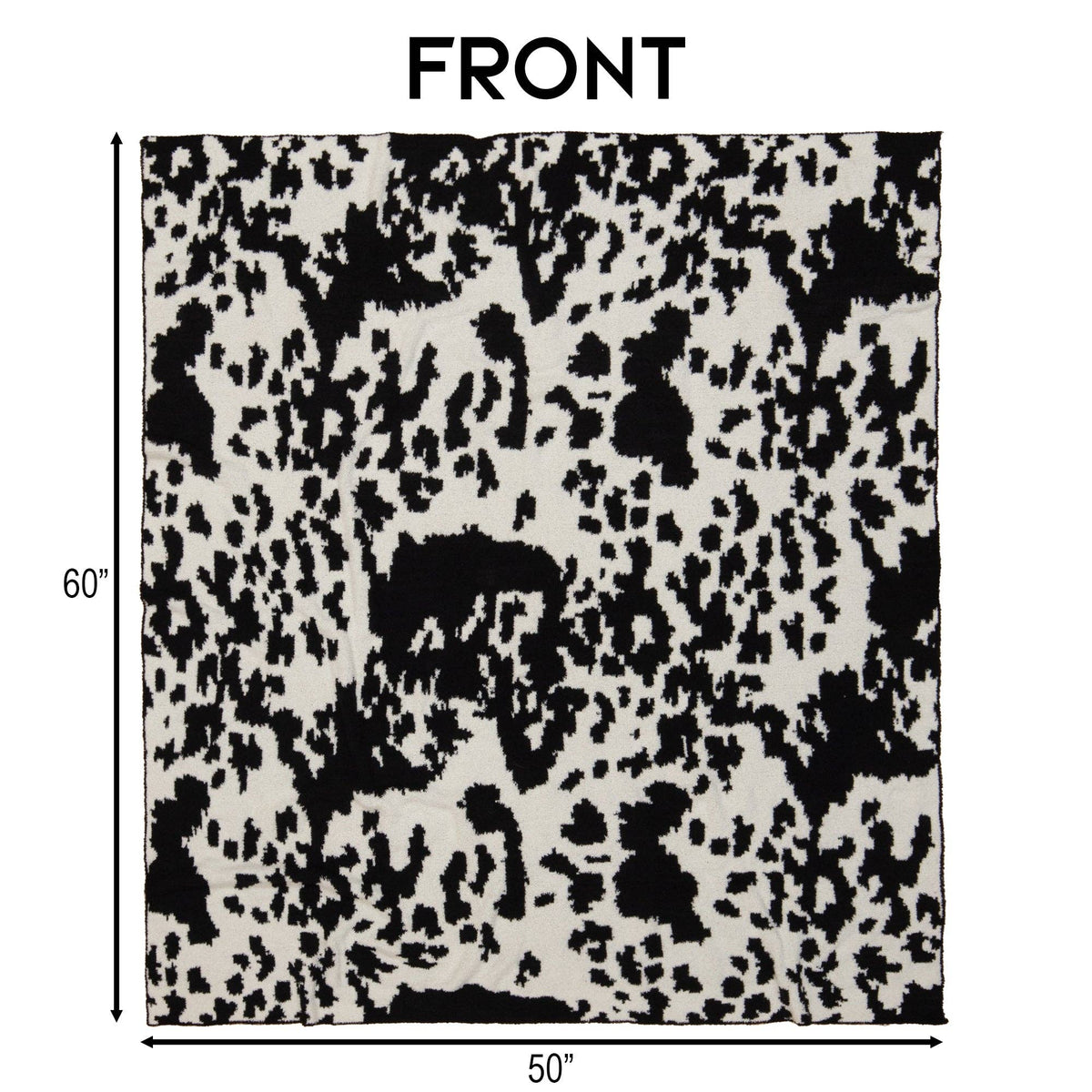 Wrangler Black & White Cowhide Stretchy Throw Blanket