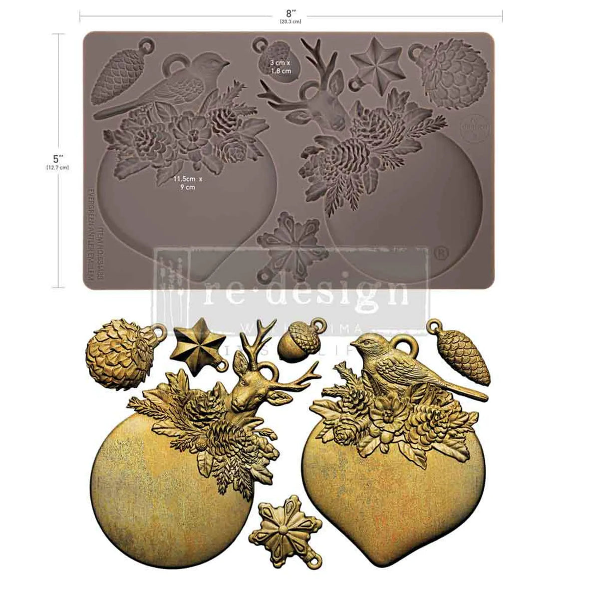 Evergreen Antler Emblem-Decor Moulds