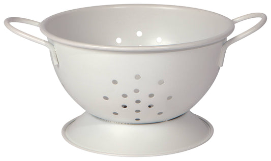 Matte Steel White Colander Small