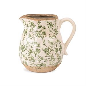 Cottage Bloom Green Floral Pitcher
