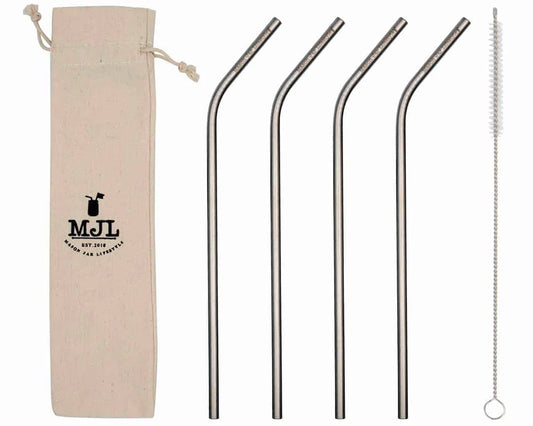 The Mason Jar Lifestyle 4‑Pack of Stainless Steel Straws